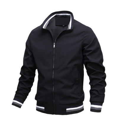 Chaqueta bómber casual ligera con cremallera para hombre