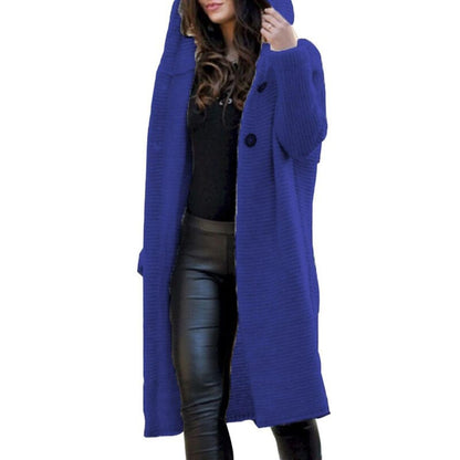 Women’s Cozy Knit Hooded Maxi Cardigan
