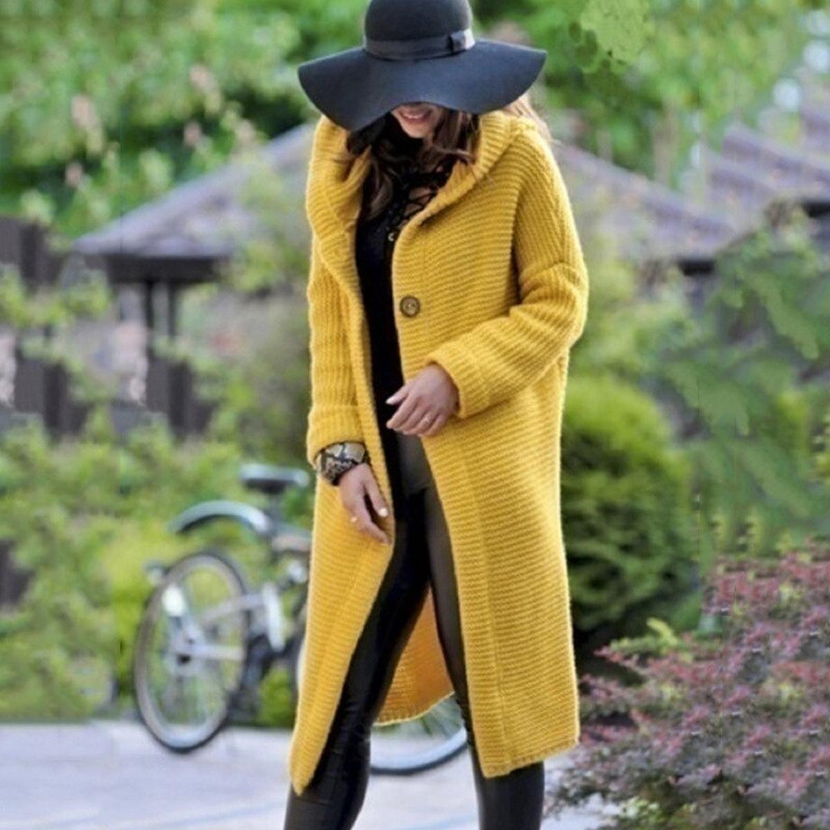 Women’s Cozy Knit Hooded Maxi Cardigan