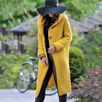 Women’s Cozy Knit Hooded Maxi Cardigan