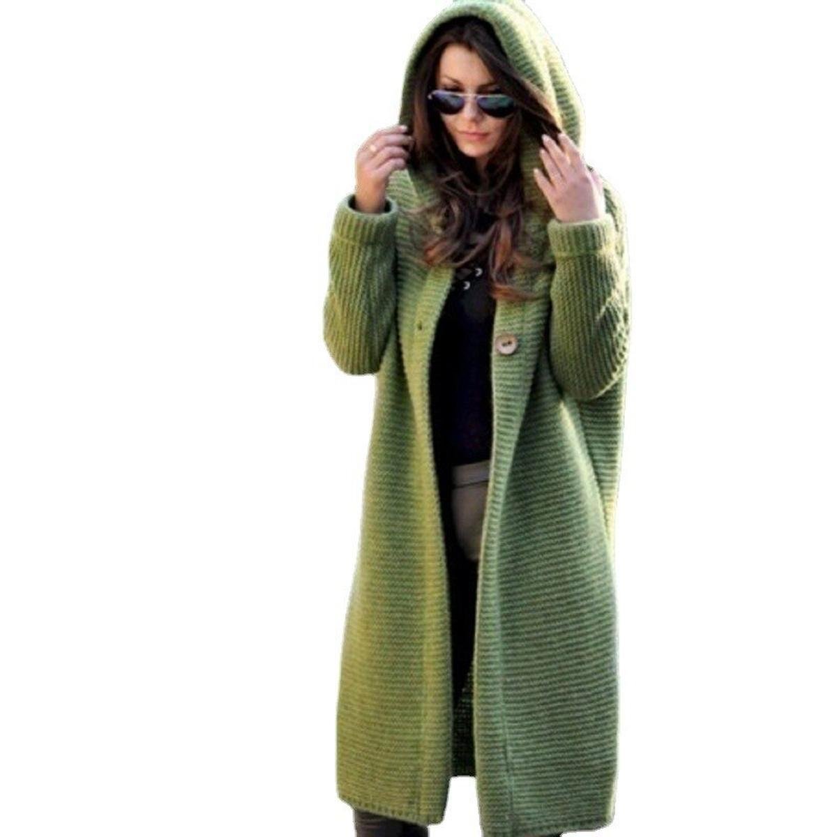Women’s Cozy Knit Hooded Maxi Cardigan