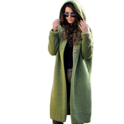 Women’s Cozy Knit Hooded Maxi Cardigan