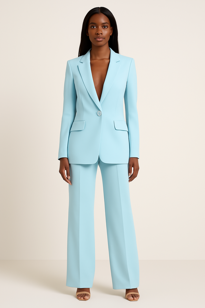 Chic Formal Suit Set with Tailored Long Blazer for Women