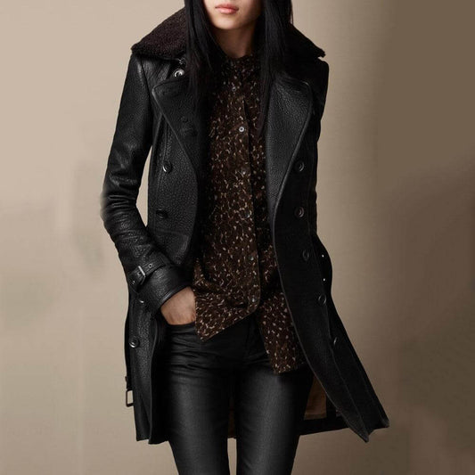 Women’s Double-Breasted Belted Longline Coat