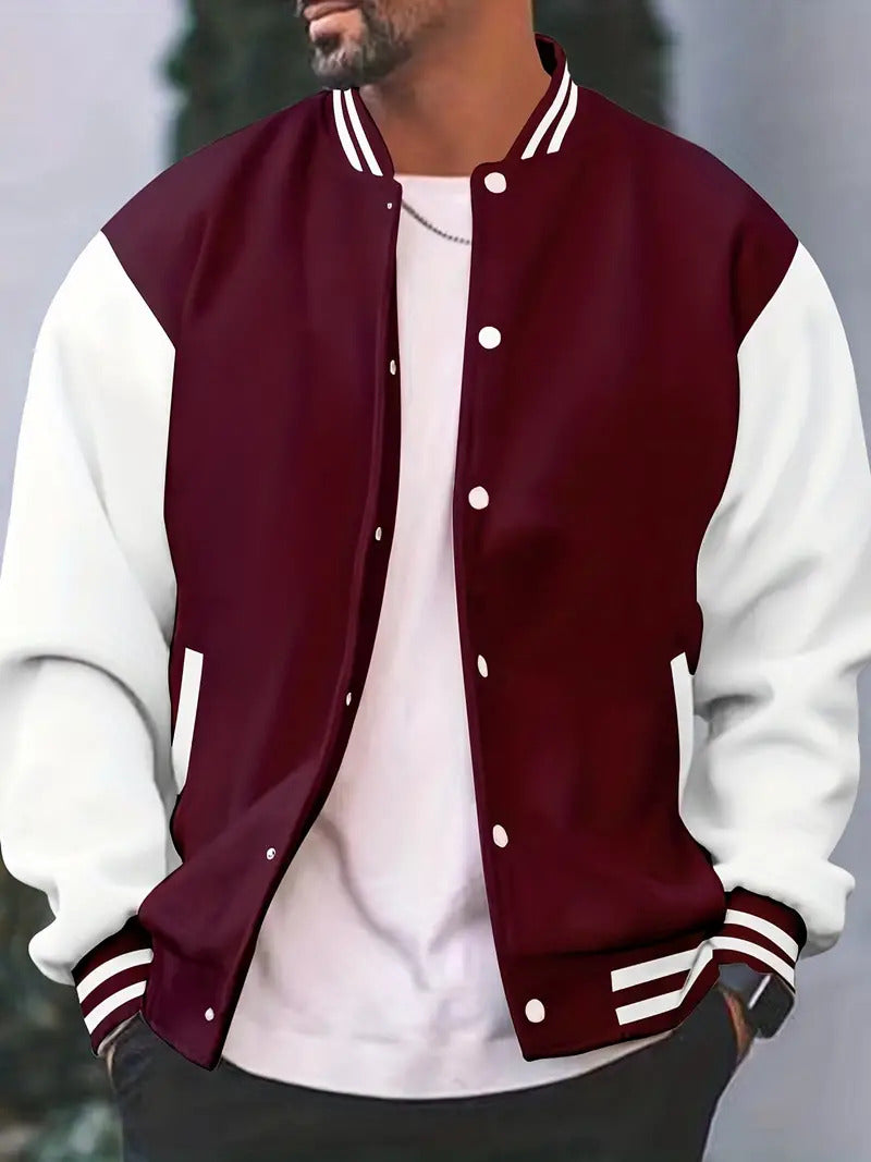 Men’s Retro Letterman Style Varsity Jacket