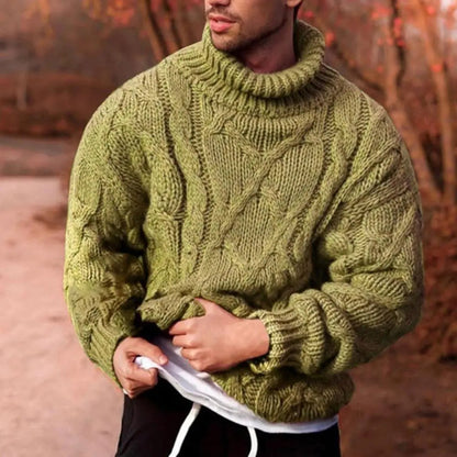 Jersey de cuello alto clásico de punto para hombre