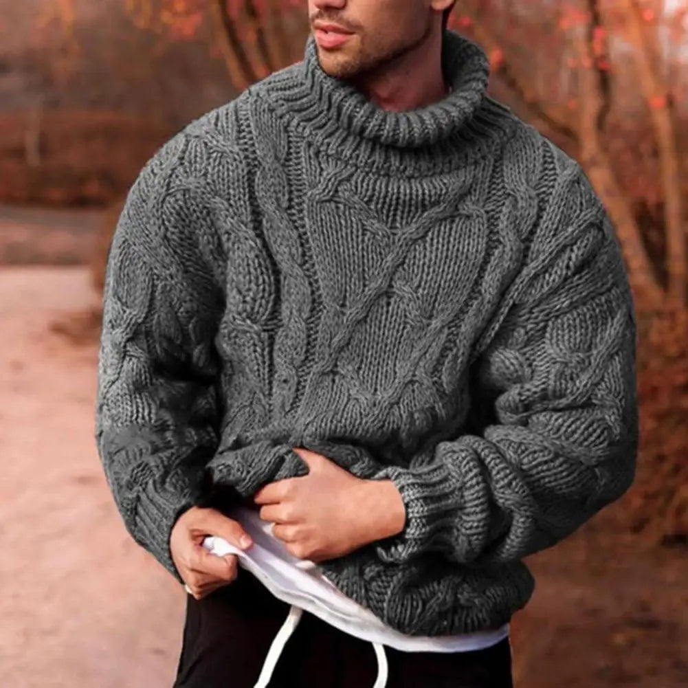 Men Classic Knit Turtleneck Winter Sweater