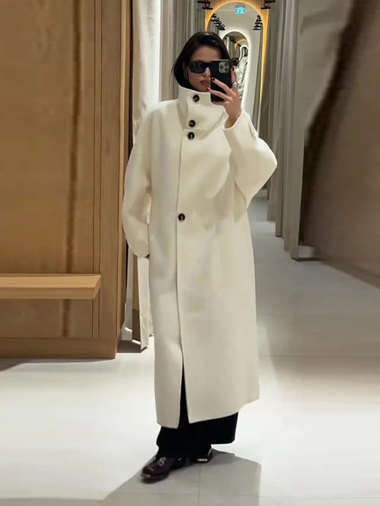 Women’s Winter Long Button-Up Trench Coat