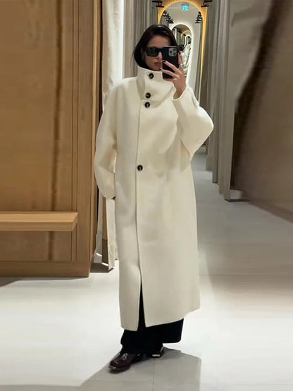 Women’s Winter Long Button-Up Trench Coat