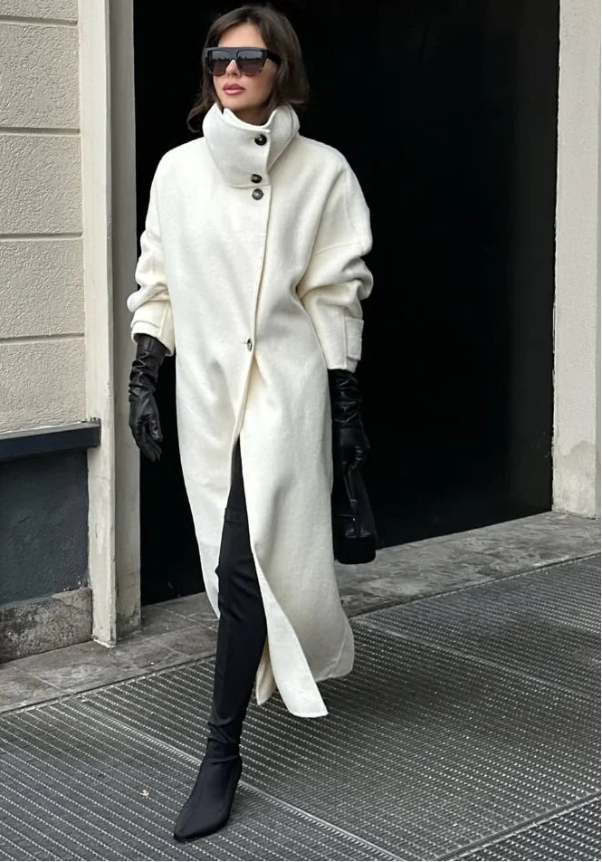 Women’s Winter Long Button-Up Trench Coat