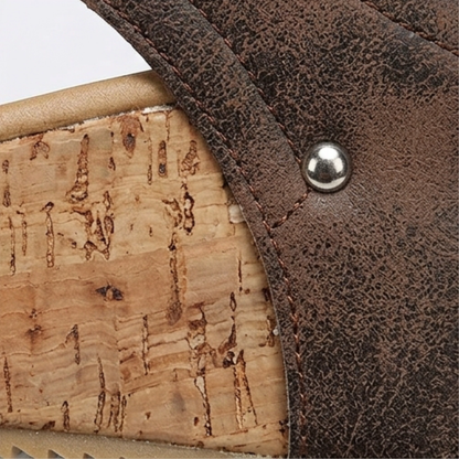 Lumera™ - Studded Cork Wedge Sandals