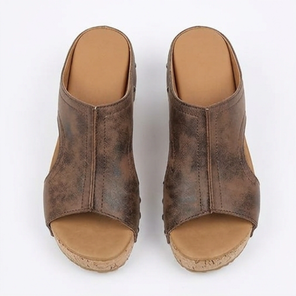 Lumera™ - Studded Cork Wedge Sandals