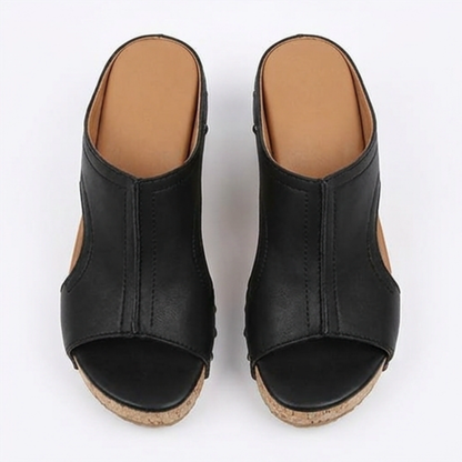 Lumera™ - Studded Cork Wedge Sandals