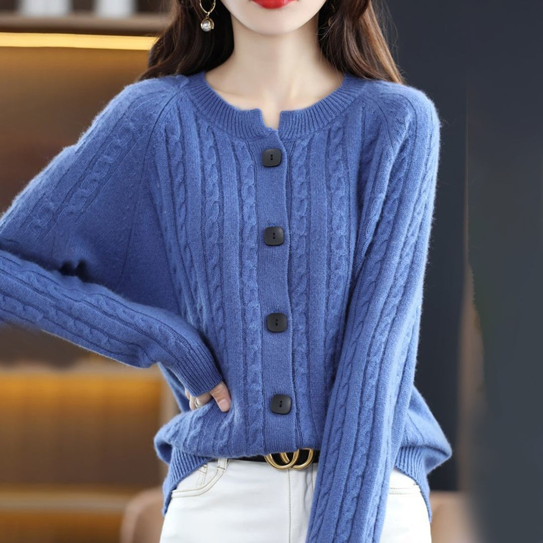 Women’s Cozy Button-Up Relaxed Fit Winter Cardigan