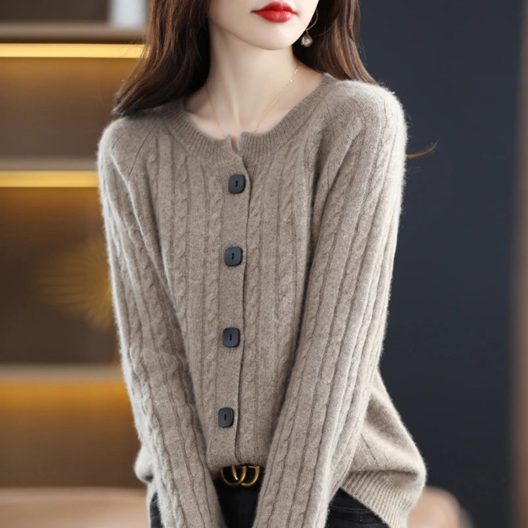 Women’s Cozy Button-Up Relaxed Fit Winter Cardigan