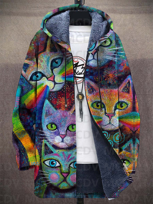 Luxe Printed Hooded Cardigan