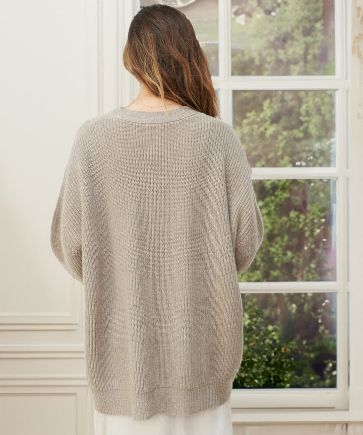 Cárdigan abotonado informal de punto de invierno para mujer