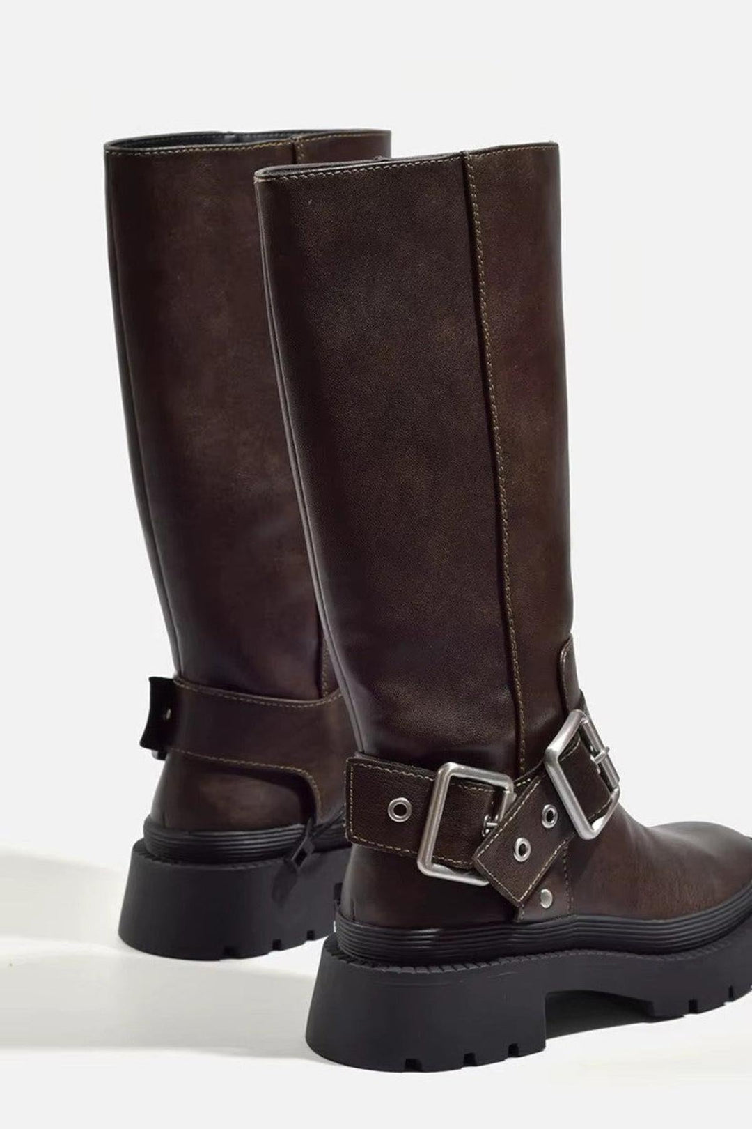 Women’s Mid Calf Buckle Strap Boots