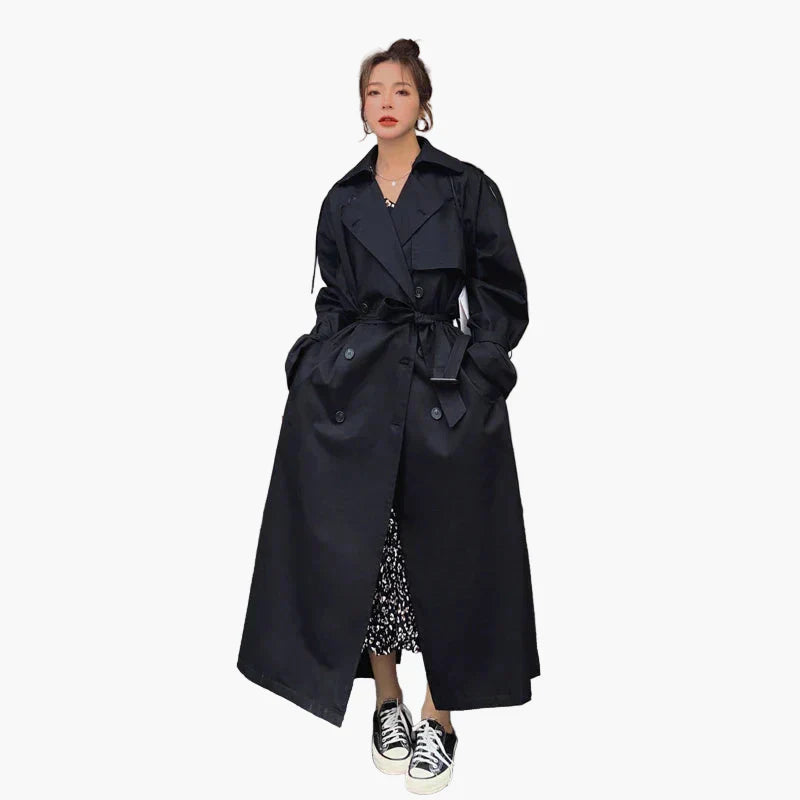 Women’s Chic Long Loose-Fit Trench Coat