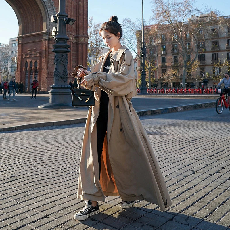 Women’s Chic Long Loose-Fit Trench Coat