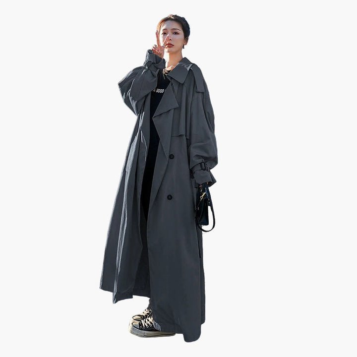 Women’s Chic Long Loose-Fit Trench Coat