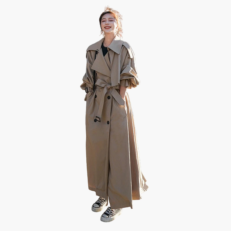 Women’s Chic Long Loose-Fit Trench Coat