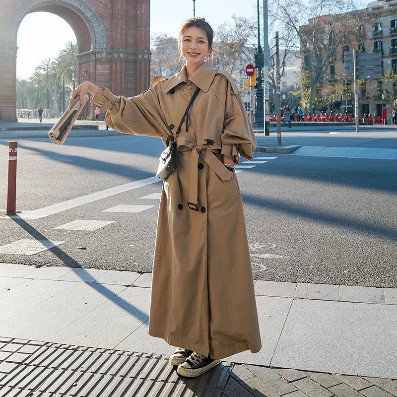 Women’s Chic Long Loose-Fit Trench Coat