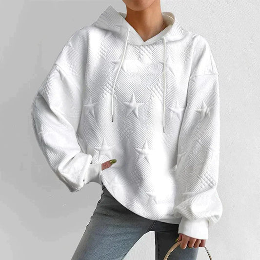 Sudadera con capucha de invierno para mujer con diseño de estrellas