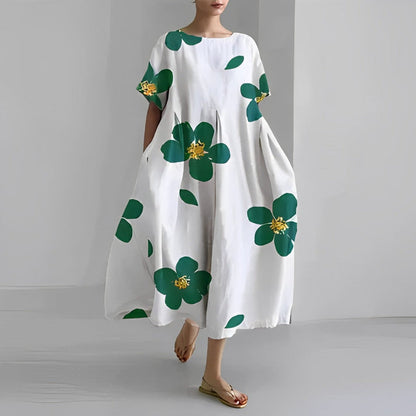 Vestido Midi Floral de Estilo Relajado para Mujer