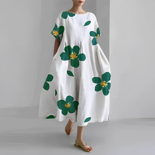 Vestido Midi Floral de Estilo Relajado para Mujer
