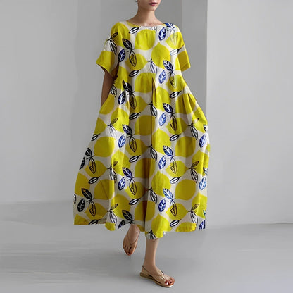 Vestido Midi Floral de Estilo Relajado para Mujer