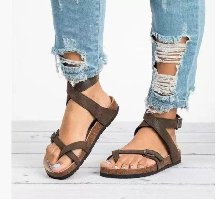 Sandalias planas informales de tiras para mujer - Colección Primavera