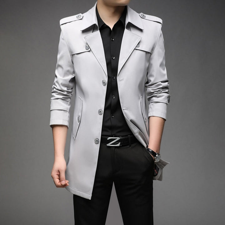 Men’s Single Breasted Lightweight Trench Coat