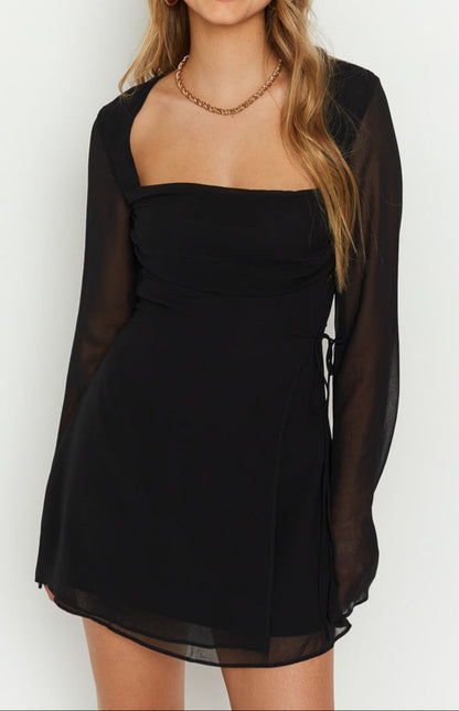 Women’s Modern Long Sleeve Fitted Mini Dress