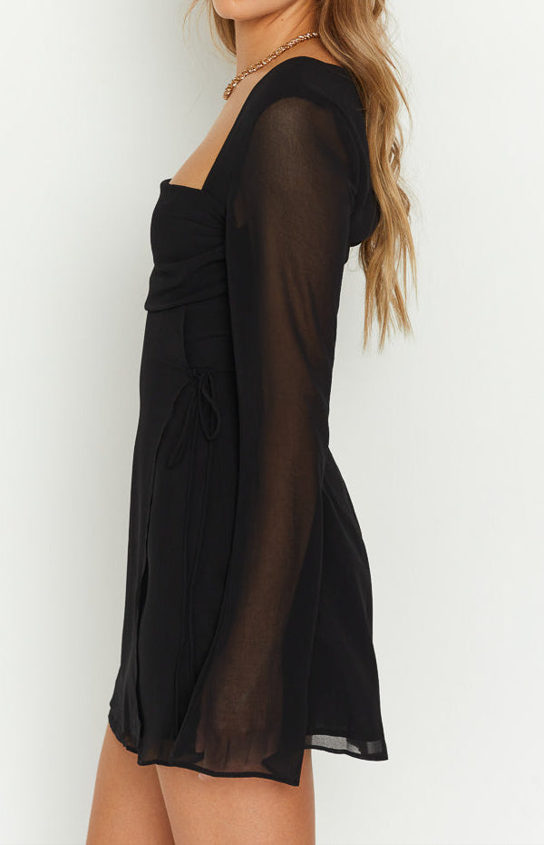 Women’s Modern Long Sleeve Fitted Mini Dress