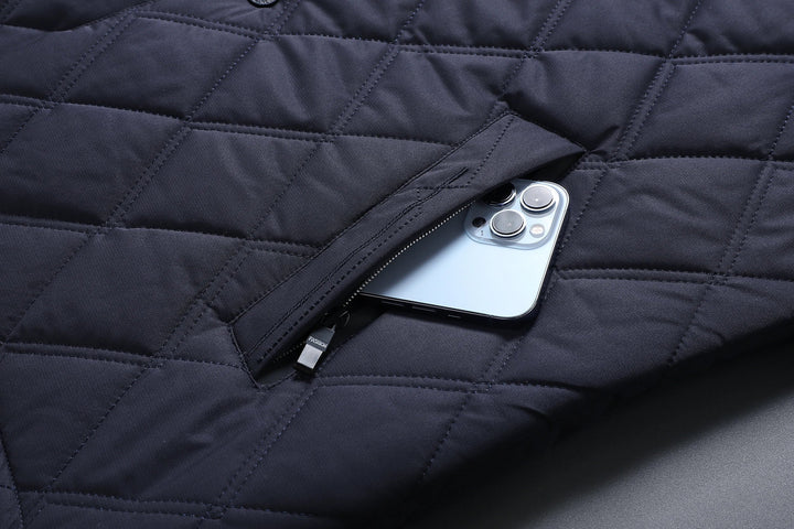 Men Winter Quilted Waterproof Jacket