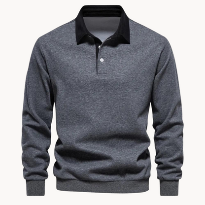 Suéter de manga larga estilo polo de invierno para hombre