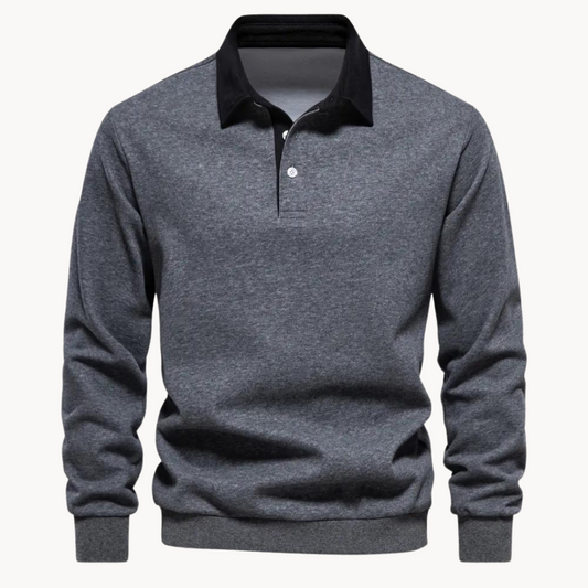 Men’s Winter Long Sleeve Polo Style Sweater