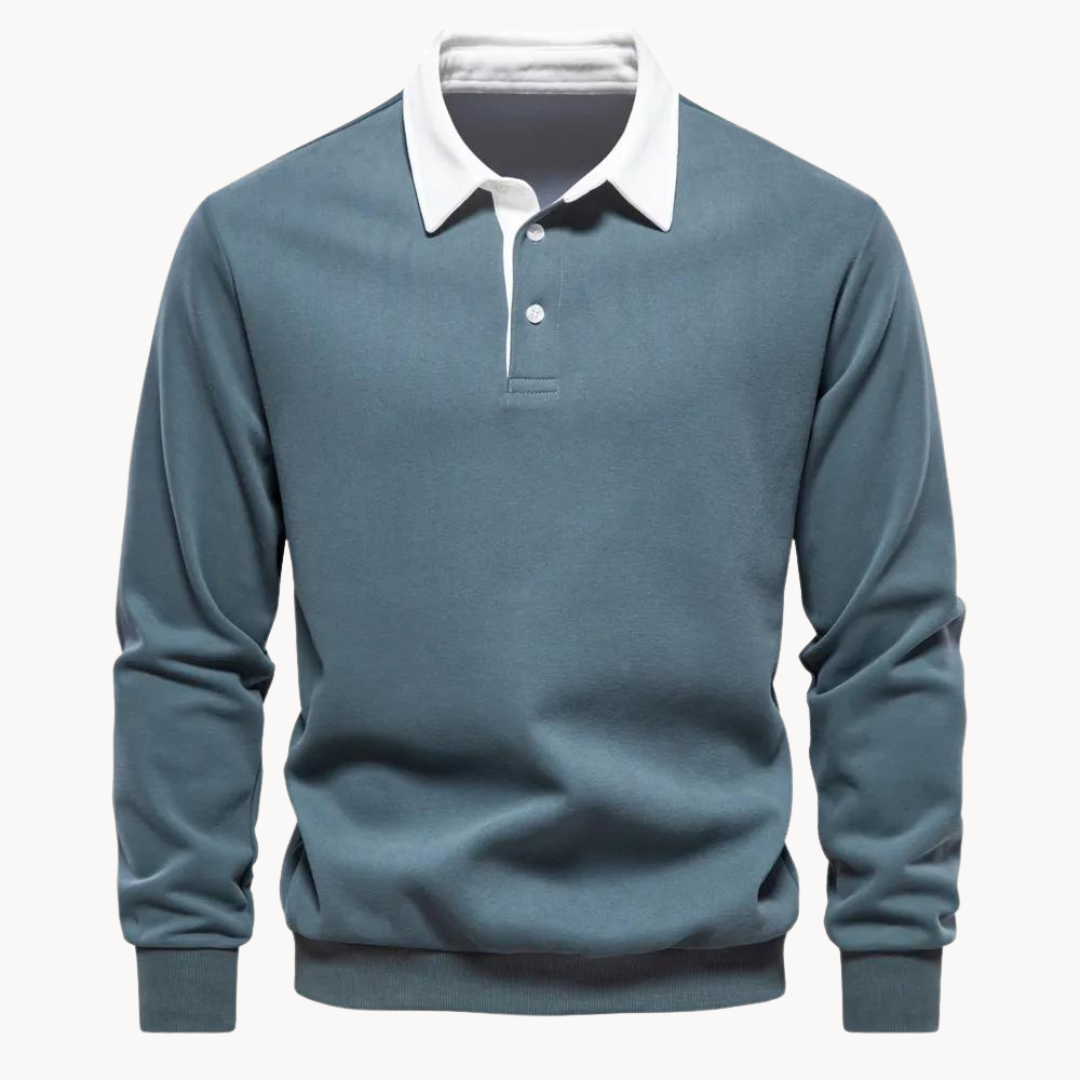 Suéter de manga larga estilo polo de invierno para hombre