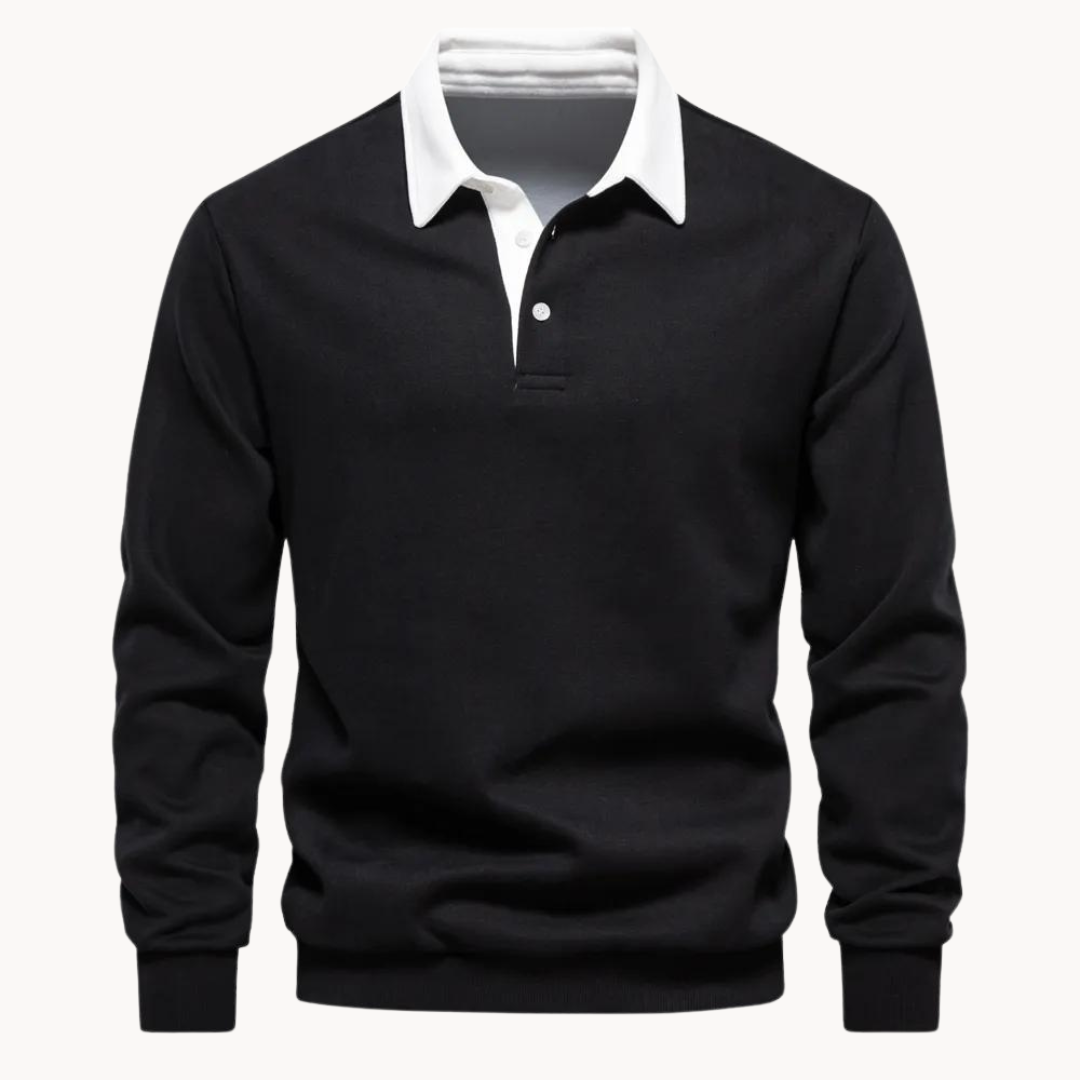 Suéter de manga larga estilo polo de invierno para hombre