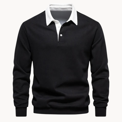 Suéter de manga larga estilo polo de invierno para hombre