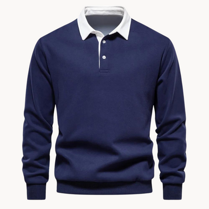 Suéter de manga larga estilo polo de invierno para hombre