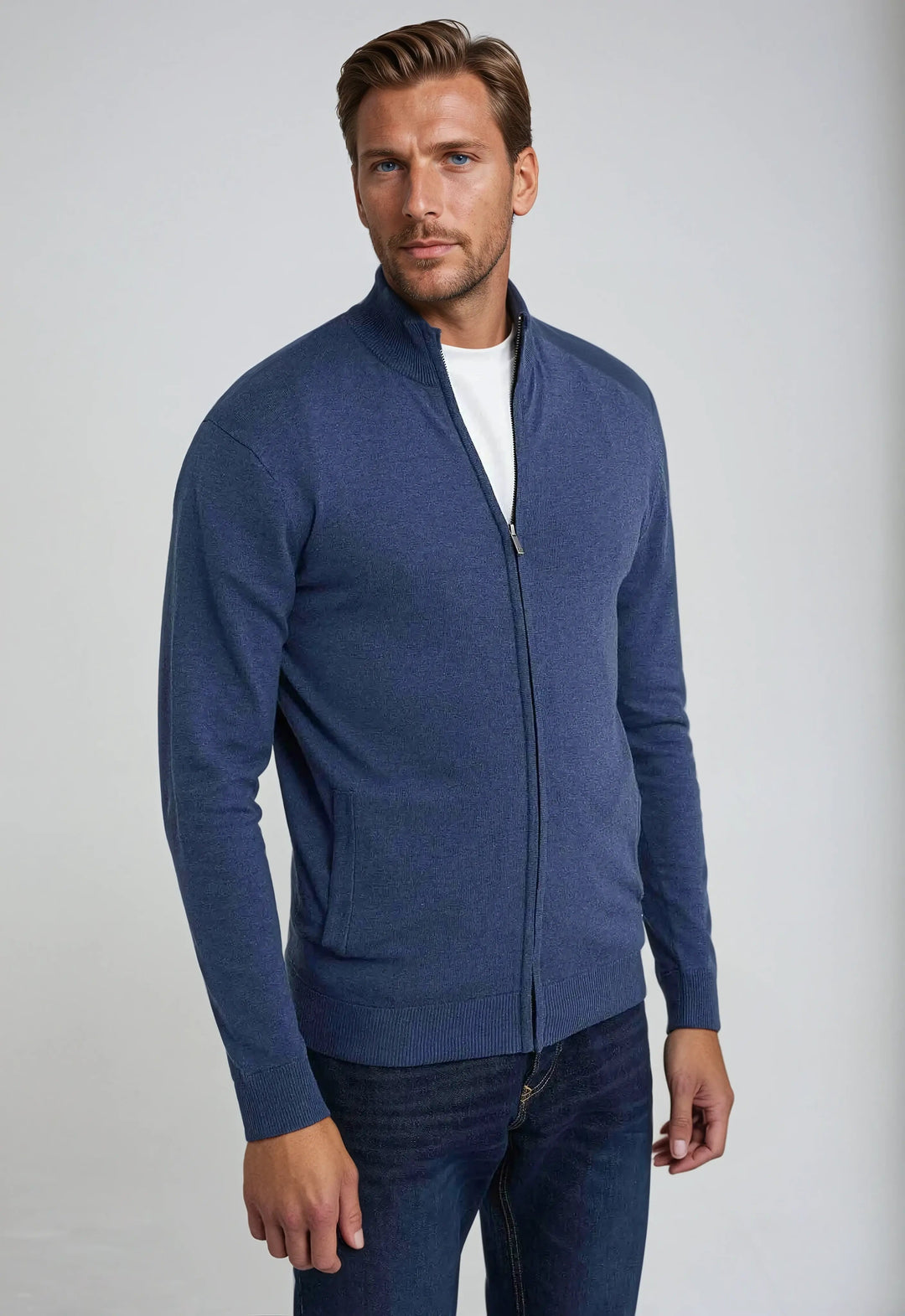 Men’s Full Zip High Neck Sweater