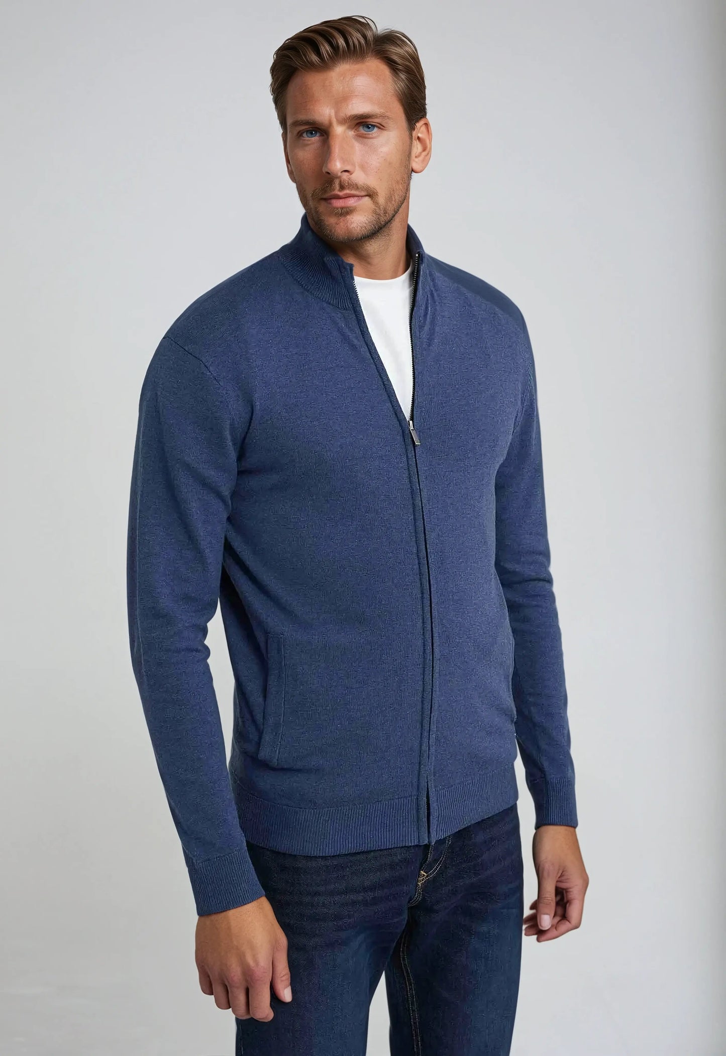 Men’s Full Zip High Neck Sweater