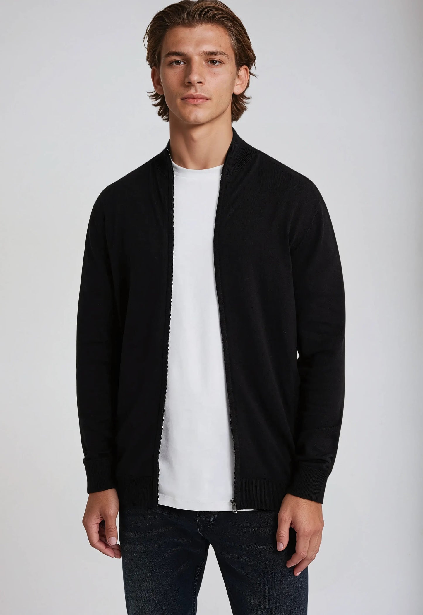 Men’s Full Zip High Neck Sweater