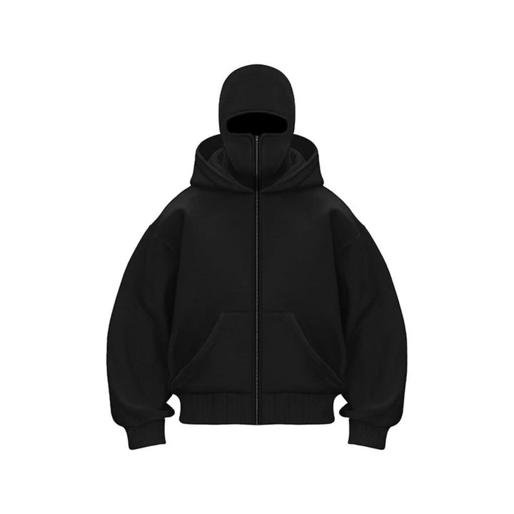 Men’s Winter Full Zip Face Cover Hoodie Jacket