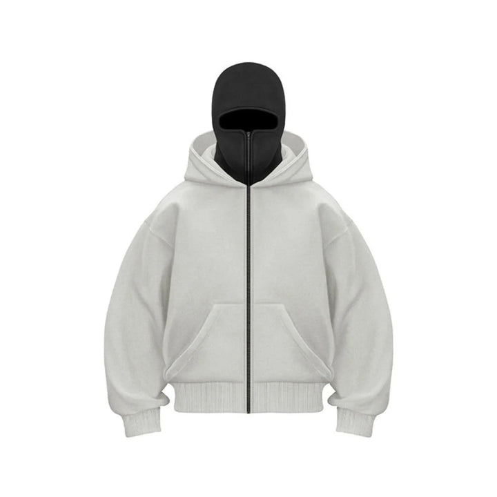 Men’s Winter Full Zip Face Cover Hoodie Jacket