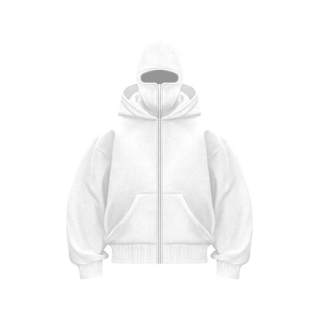 Men’s Winter Full Zip Face Cover Hoodie Jacket