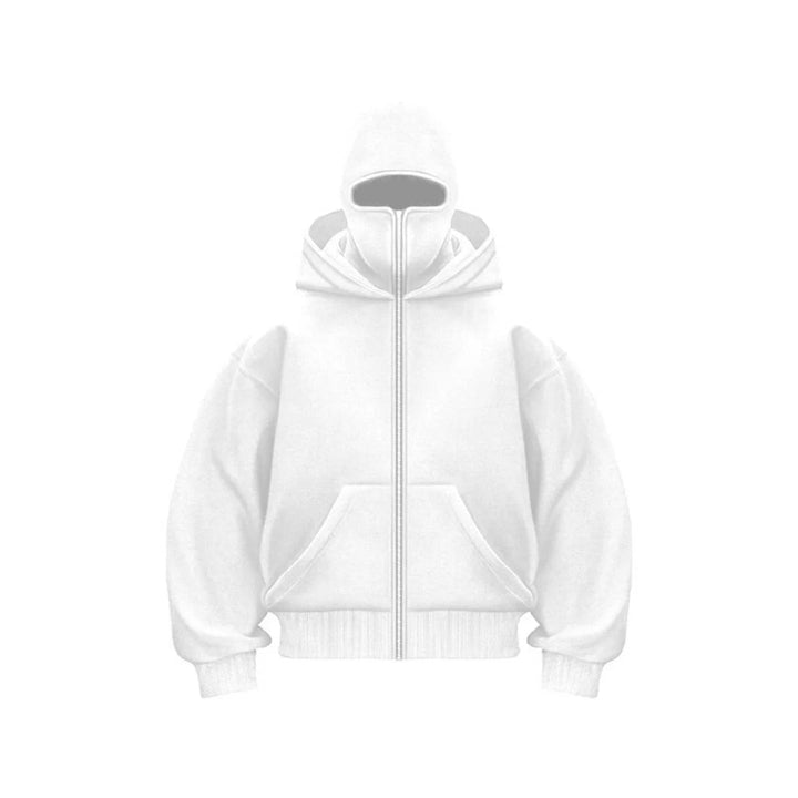 Men’s Winter Full Zip Face Cover Hoodie Jacket