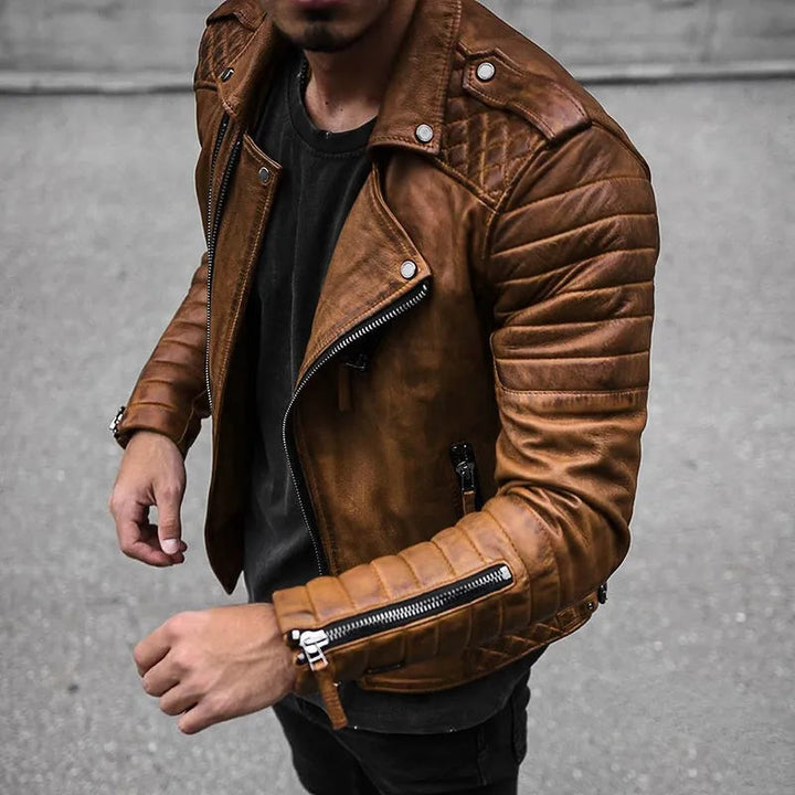 Men’s Trendy Zip-Up Moto Jacket
